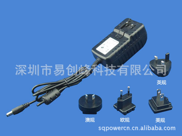 12V2A可转换头电源适配器上面