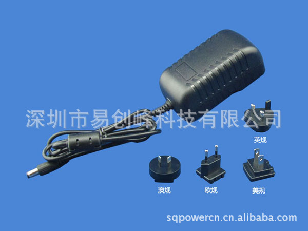 12V2A可转换头电源适配器背面